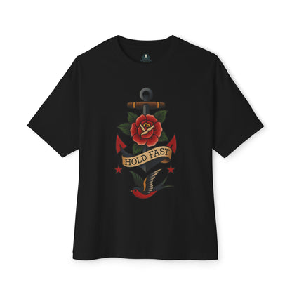 Oversized T-Shirt Sailor Tattoo Rose Design - Fair Winds Clothing